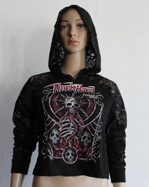 Rock Hard Festival 2019 - Girlie Shirt Skull Spitze Langarm